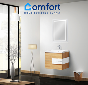 Rectangular LED Bathroom Mirrors with Touch Switch, and Time Display (Wall-Mounted , MR-028)