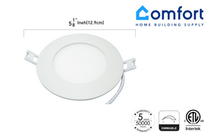 Color-Adjustable Round LED Panel Light / Pot Light (Downlight) 4-inch 10W (Dimmable ETL Listed 3000K/4000K/5000K)