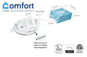 Slim Panel Light / Pot Light 4-inch 10W (BL4-C 4" Dimmable Beam Angle 110°)